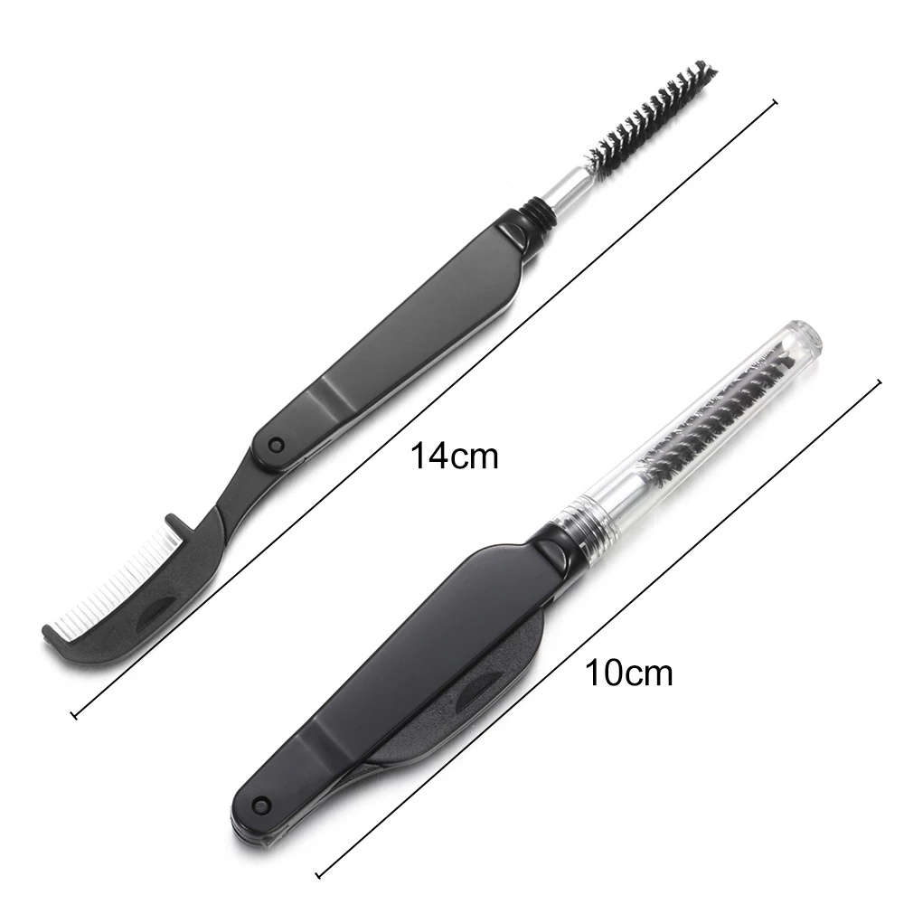 1 Lược Chải Lông Mi/Lông Mày Hai Đầu Bằng Nhựa Có Thể Gập Lại Thời Trang