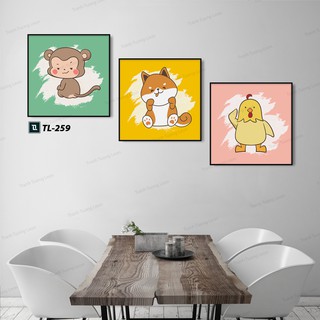 Tranh canvas mẫu 12 con giáp cho phòng bé