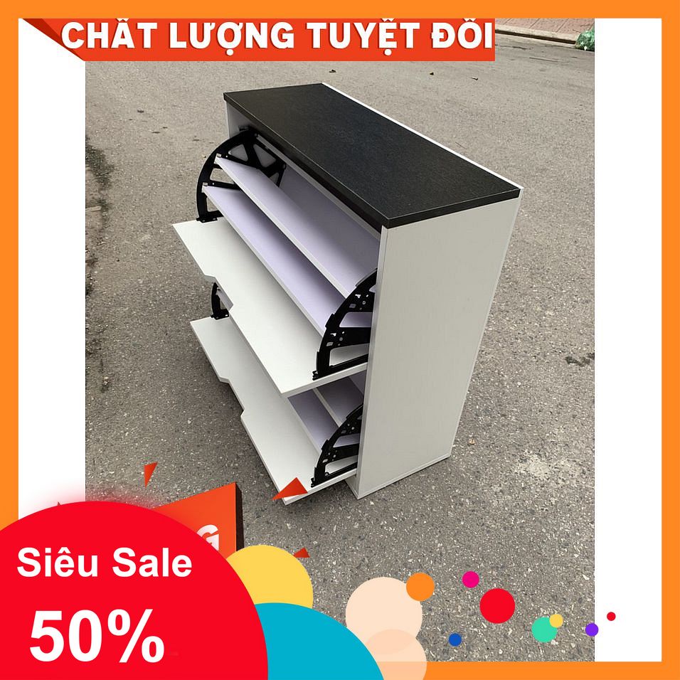 (Freeship Hà Nội)Tủ Giày Thông Minh - 2 Lật KT 80X80X30 cm