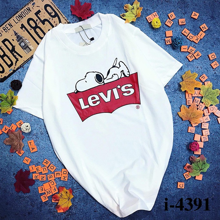 M4391 Áo Thun Nữ Tay Lỡ In Snoopy LEVIS