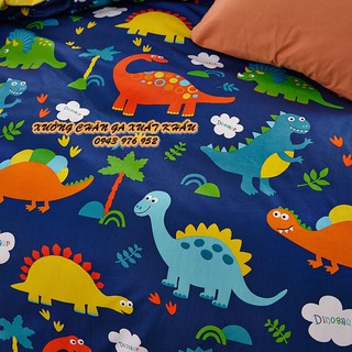 Set chăn ga poly cotton khủng long mẫu mới về (kèm ảnh thật)