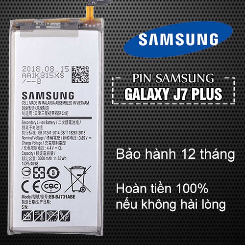 Pin Samsung Galaxy J7 Plus/ J7+/ BE-BJ731ABE - Bảo hành 12 tháng - Hoàn tiền 100% nếu không hài lòng