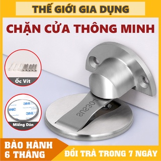 Chặn cửa thông minh, Hít nam châm, Dán sàn, Chống va đập - kèm miếng dán 3M & ốc vít