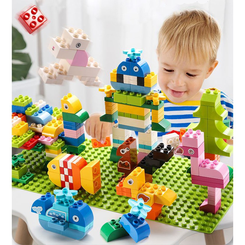 Lego dublo-Nhựa siêu đẹp-chất lượng tuyệt vời-miếng ghép phù hợp cho trẻ từ 3 đến 11 tuổi 200 miếng ghép hộp nhựa
