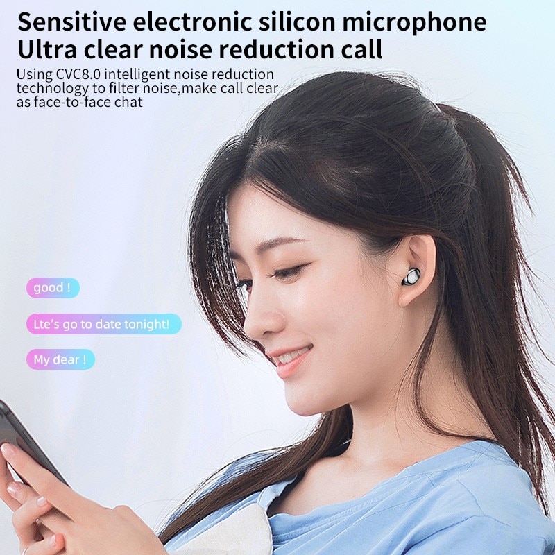 Tai Nghe Bluetooth 5.0 Am Oi F9-6 Tws Có Đèn Led Cho Iphone Android