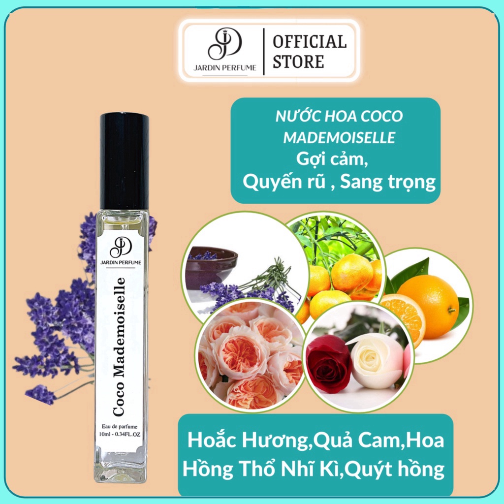 Tinh Dầu Nước Hoa Nữ Body Mist Jardin Gợi Cảm , Quyến Rũ , Sang Trọng 10ml - Nước Hoa Mini Dạng Xịt Lưu Hương 8 Tiếng