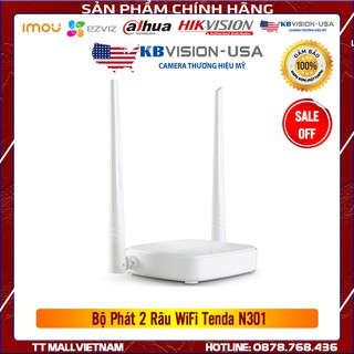 Bộ Phát 2 Râu WiFi Tenda N301- Chính hãng 300Mbps 2 râu- Bảo hành 3 năm