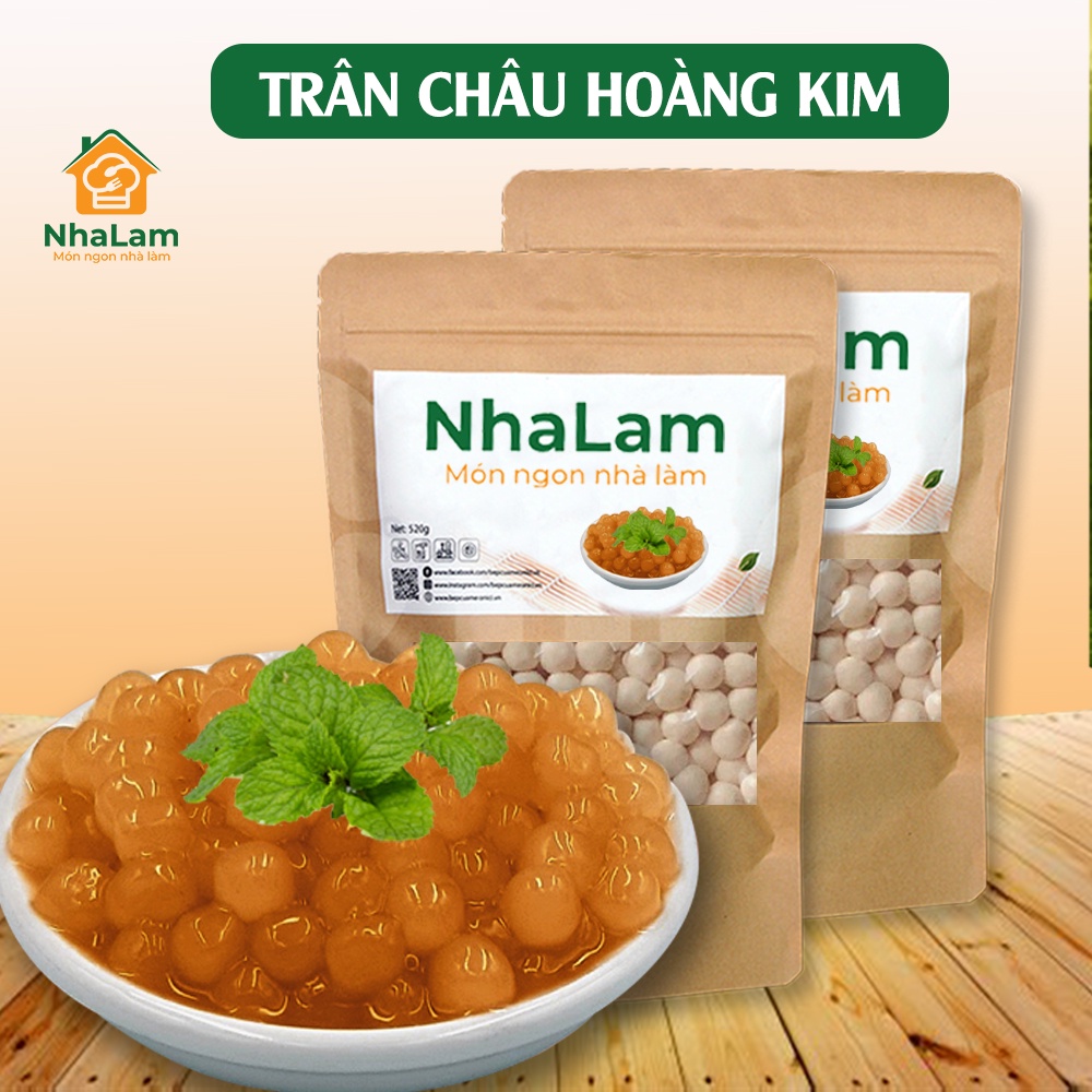 Trân Châu Hoàng Kim Mềm Dẻo Nguyên Liệu Pha Trà Sữa Trân Châu Truyền Thống NHALAM FOOD (Kèm Công Thức)