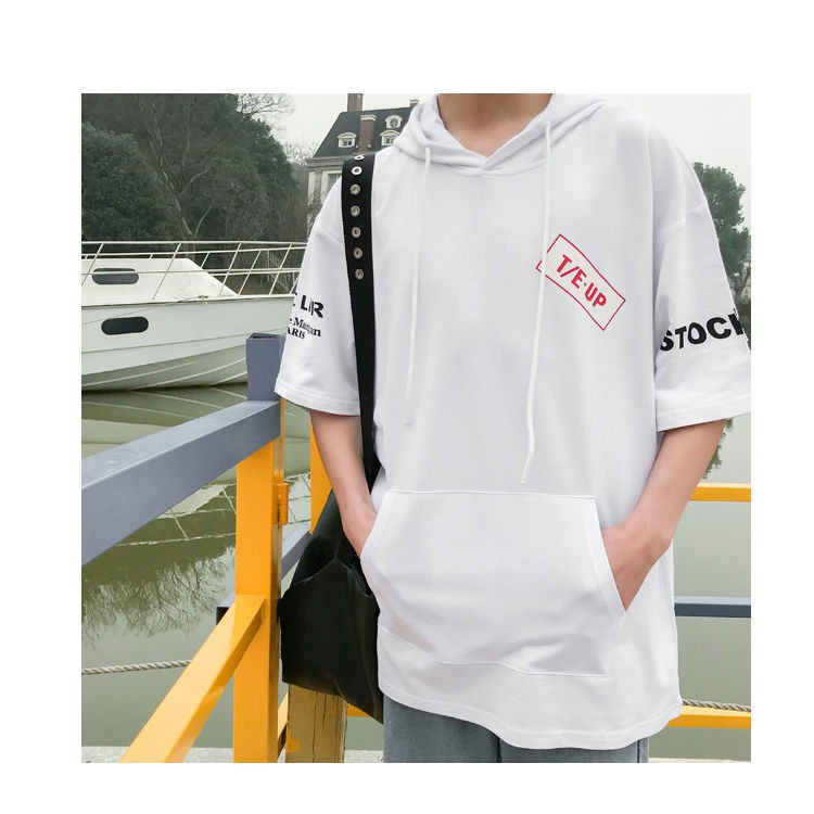 Áo Hoodie Thun Nam TAY LỠ Có Mũ Kiểu Dáng Thời Trang T/E - Japan - MÀU TRẮNG