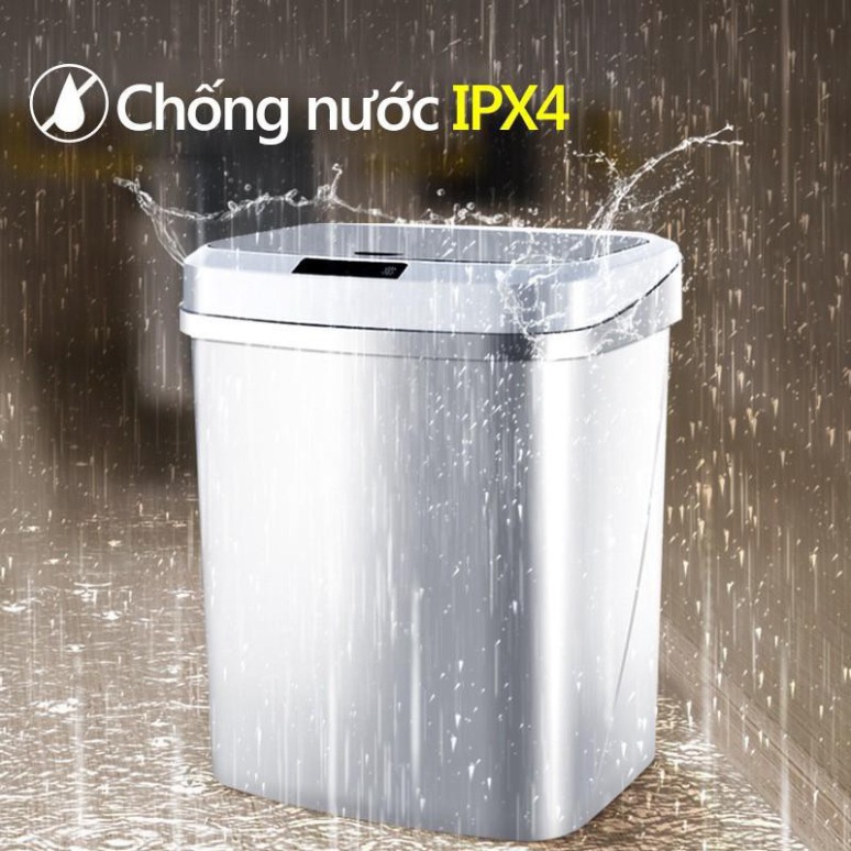 Thùng rác cảm ứng Xiwei dung tích 15L, thùng rác tự động mở sau 0.3s, sạc pin cổng DC thông dụng_Vimart