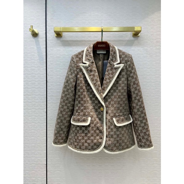 Áo khoác dạ cổ vest cho nữ thương hiệu Gucci GC cao cấp