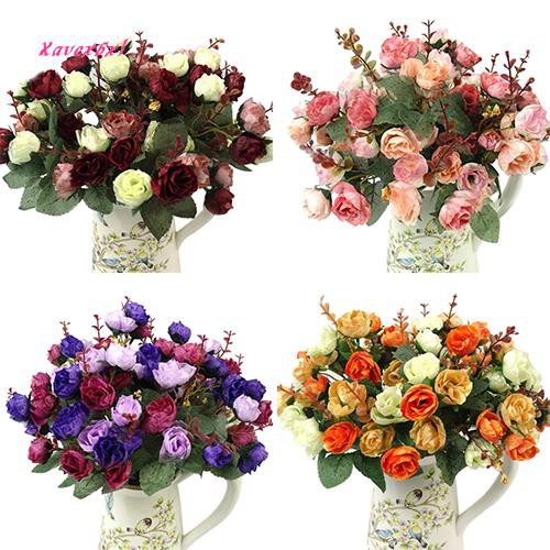 1 Bó 21 Bông Hoa Hồng Lụa Nhiều Màu