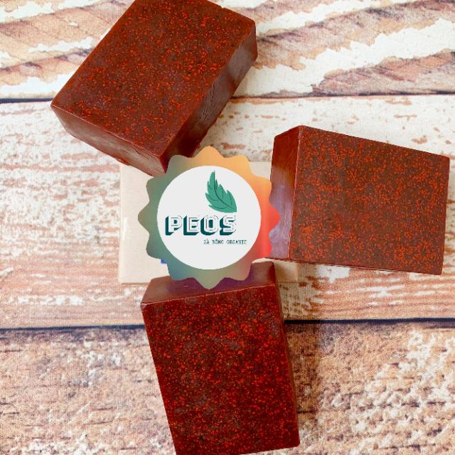 Xà Bông Organic Dưỡng Da Cốm Nghệ Tía Tô - PEOS (HSD: 6 tháng, Handmade) | BigBuy360 - bigbuy360.vn
