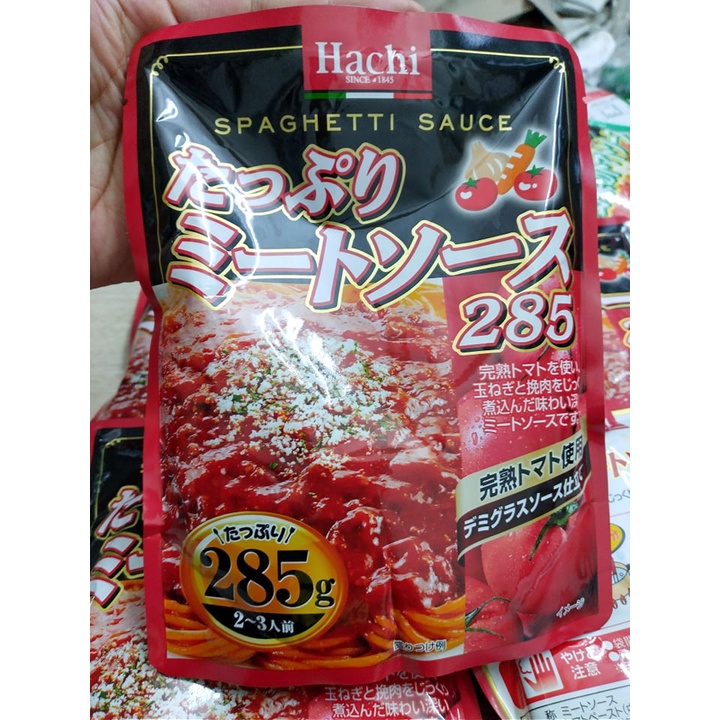 Sốt Spaghetti cà chua thịt bằm Hachi gói 285g hàng nội địa Nhật, date 12/2022