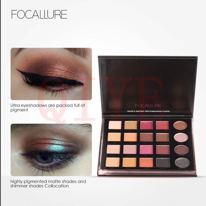 COD FOCALLURE  Palet Eyeshadow Matte dan Glitter Mineral 20 Warna