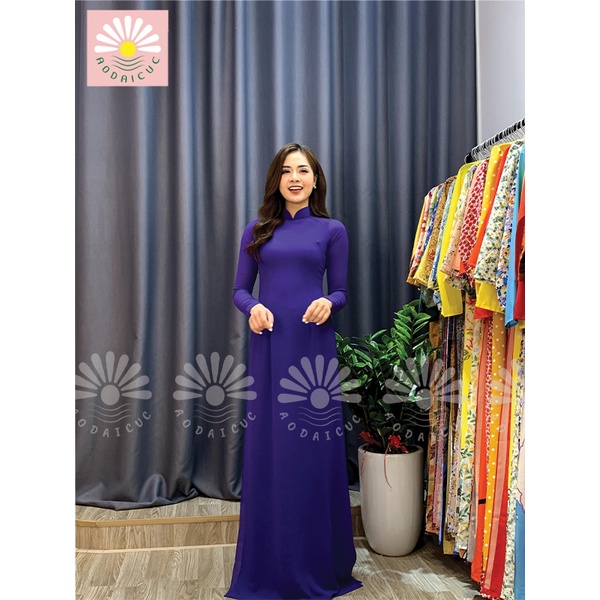 Áo dài 4 tà truyền thống, màu tím huế, lụa chiffon cao cấp, không nhăn, không xù - T04