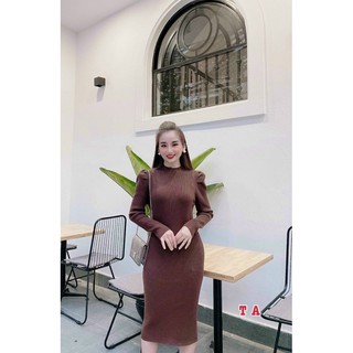 Váy len tăm body tay bồng