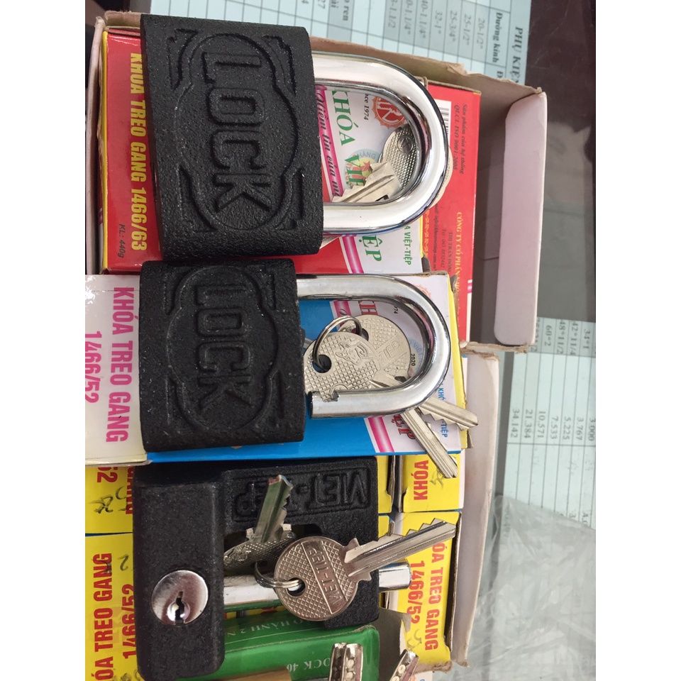 Khóa treo Việt Tiệp 1466/63, 1466/52. Khóa ngang Việt Tiệp CN92. Khóa treo Việt Ý lock 30,40