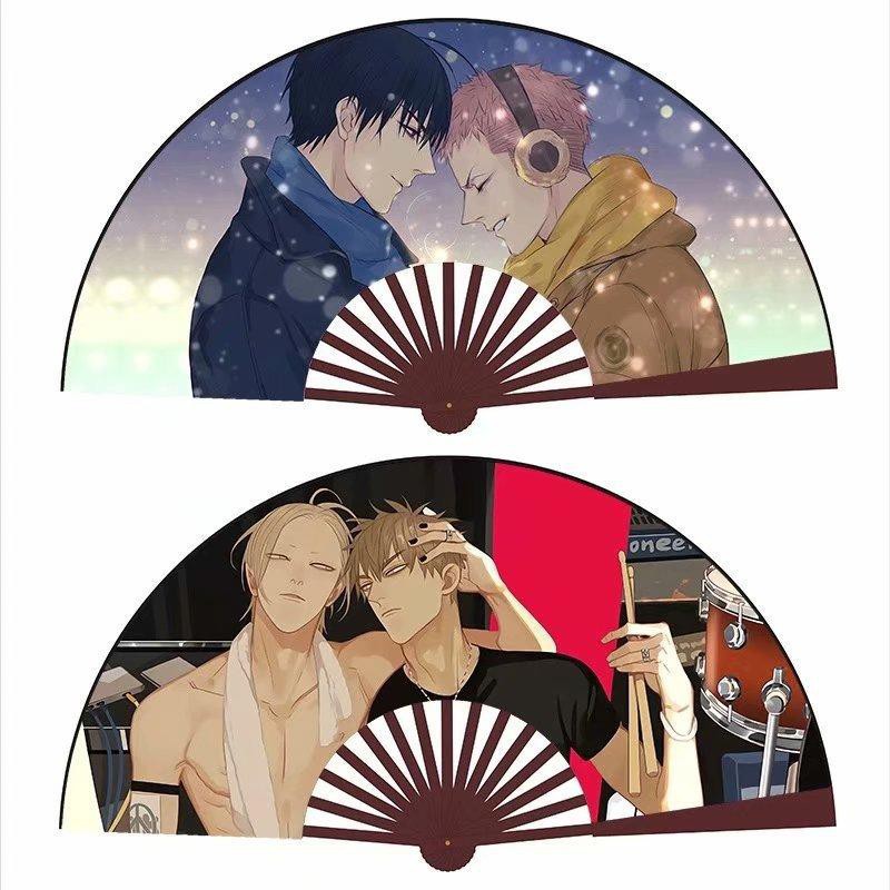 Quạt cầm tay anime chibi nan 31cm in hình đẹp cosplay quà tặng trang trí xinh xắn dễ thương