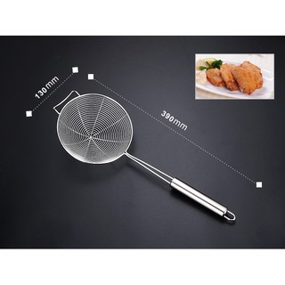 Thìa Chao Muỗng Vớt Đồ Thực Phầm,Đồ Ăn Lẩu, Đồ Luộc, Đồ Chiên Xào Bằng Inox (39 X 13 Cm)