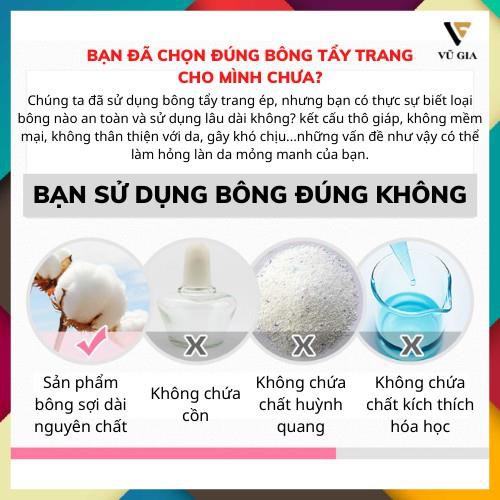 Bông Tẩy Trang Cotton Bioaqua Hộp 200 Miếng Đa Năng Mềm Mịn Thấm Hút Tốt Giúp Tẩy Trang Nhanh Sạch Tiết Kiệm Thời Gian