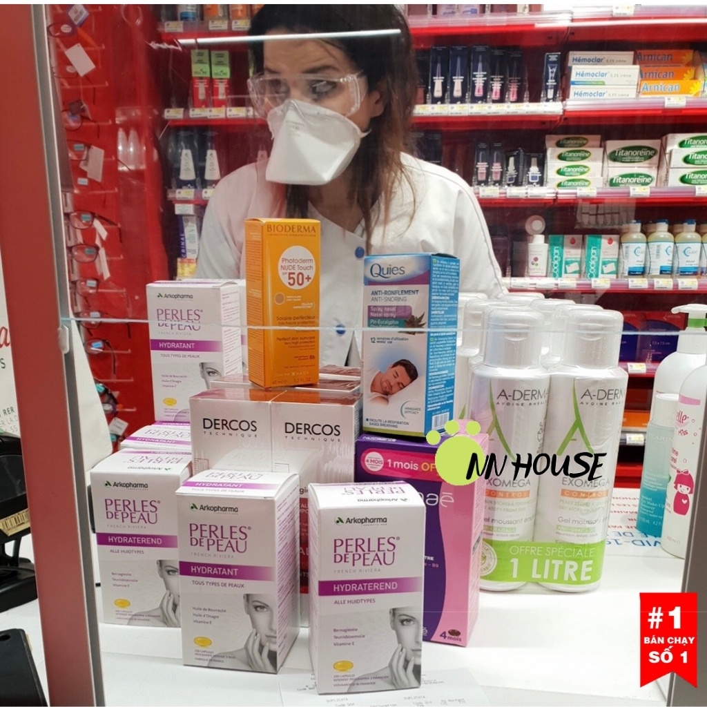 Viên uống đẹp da Perles de Peau Arkopharma Pháp vitamin e,tinh dầu hoa anh thảo, lưu ly trắng da,dưỡng ẩm,ngừa lão hóa