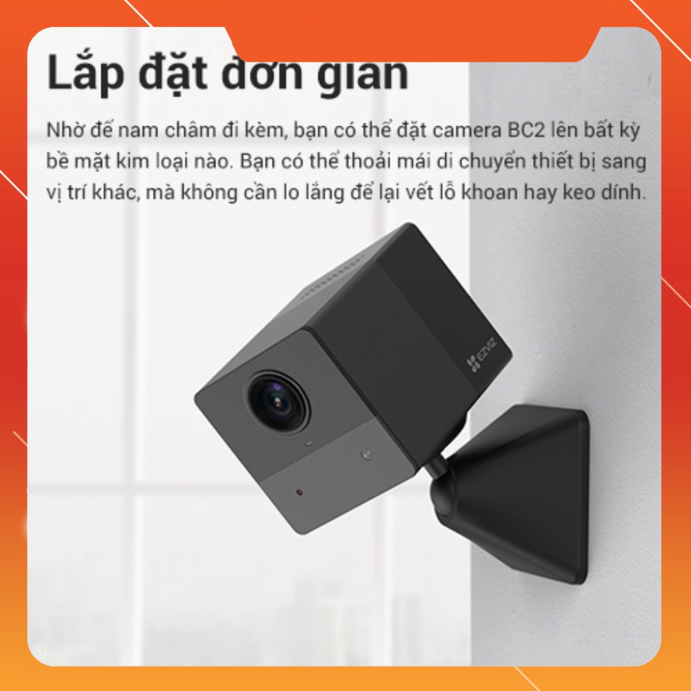 Camera Wi-Fi EZVIZ BC2 Không Dây Sạc 2000 mAh, FHD 1080P- Hàng Chính Hãng