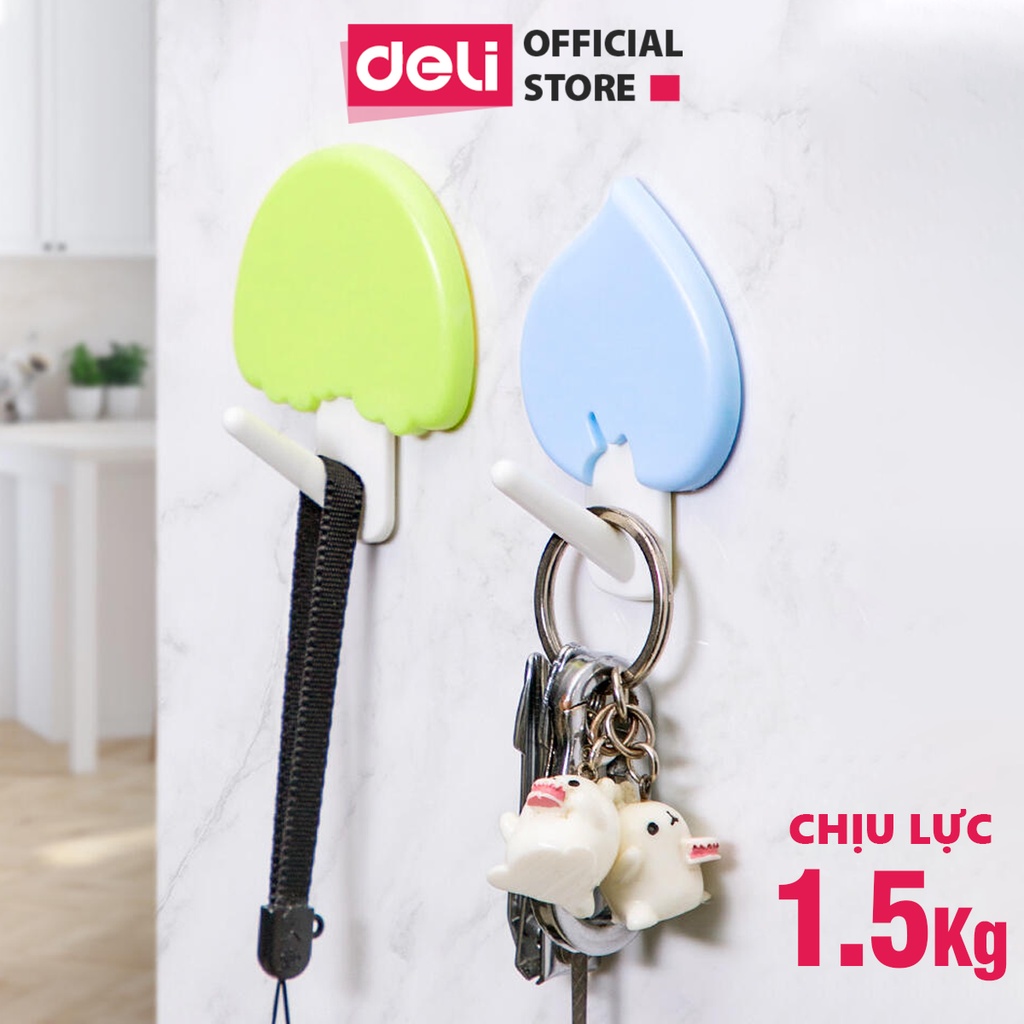 [Mã LIFEDL44 giảm 50K đơn 99K] Móc treo Deli hình nấm dễ thương - Set 2 cái màu xanh dương/ xanh lá - 19363