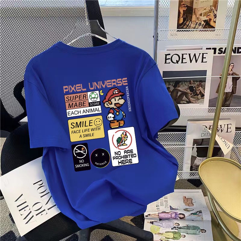 Áo Thun Ngắn Tay Cỡ Lớn In Họa Tiết Dễ Thương Thời Trang Mùa Hè Cho Nữ