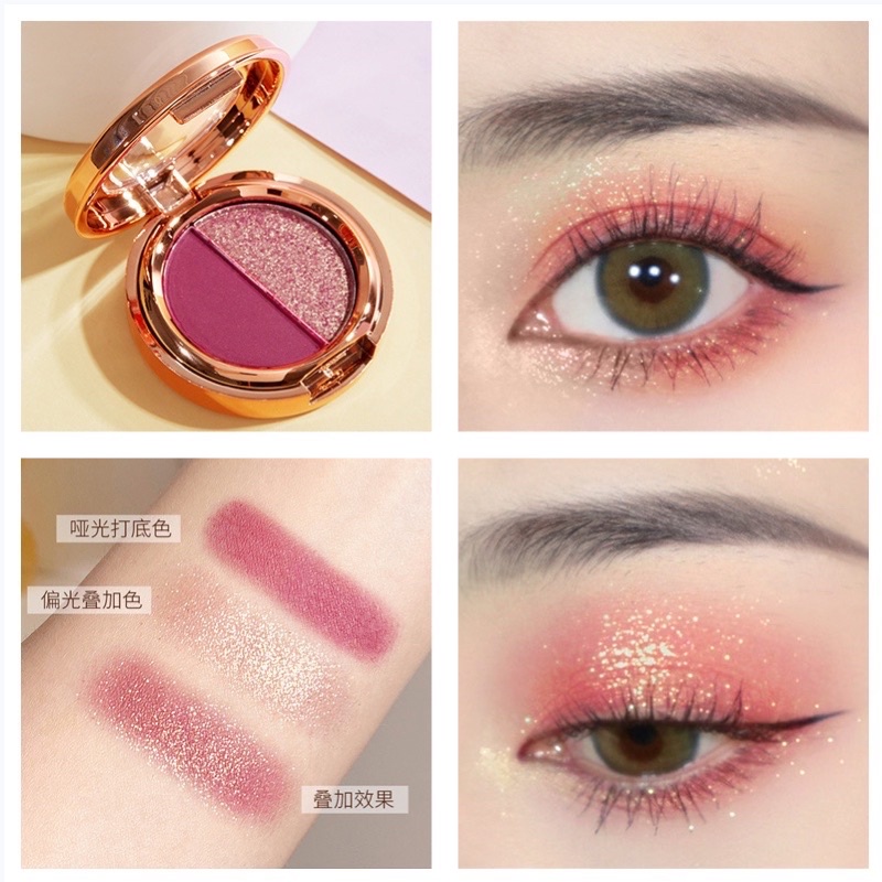 [ Sỉ Sl] Bảng Phấn Mắt 2 Màu Tông Lì / Nhũ Zinh Xắn