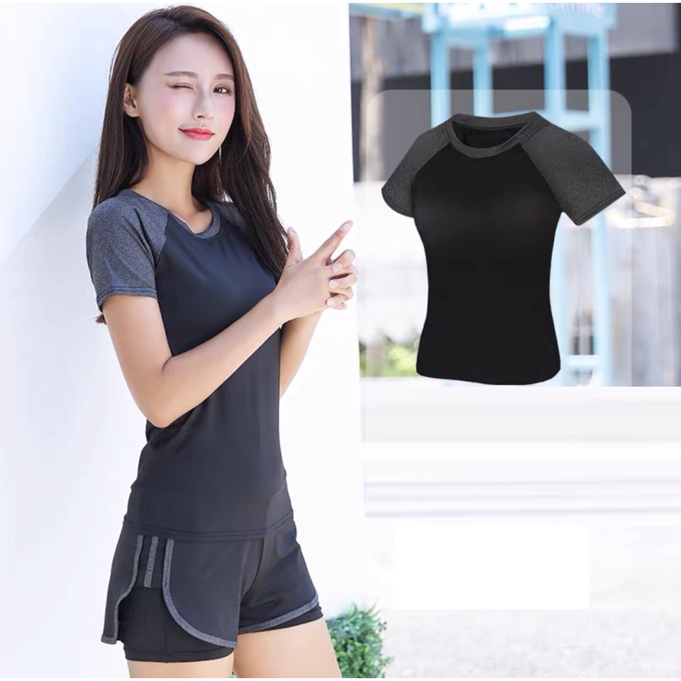 [CÓ BIG SIZE]Áo Thun Tập GYM YOGA Nữ Simple Thun Lạnh AS036 Co Dãn 4 Chiều GYM FASHION