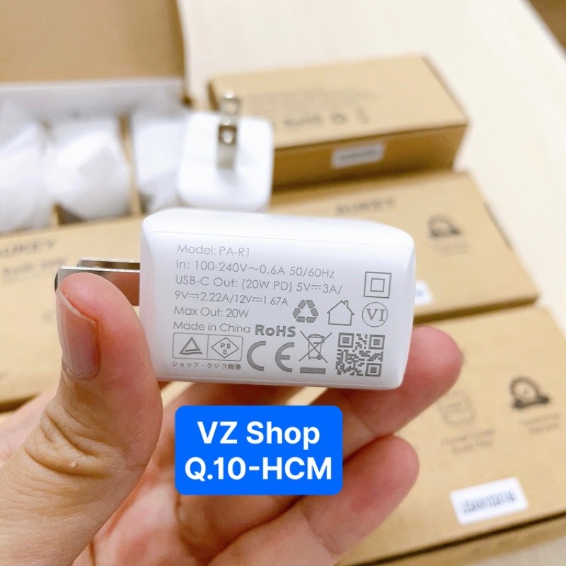 Chính hãng-Củ sạc nhanh Aukey Swift 20W USB-C PD Charger PA-R1 bảo hành 6 tháng