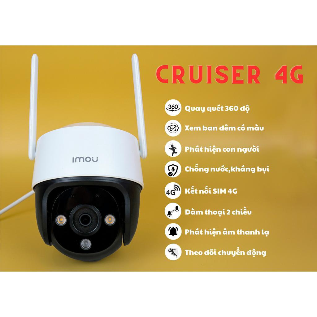 Camera Imou xài sim 4G Cruiser IPC-S21FTP chống nước xem đêm có màu, xoay 360 độ, TÍCH HỢP CỔNG LAN, Bảo hành 2 năm