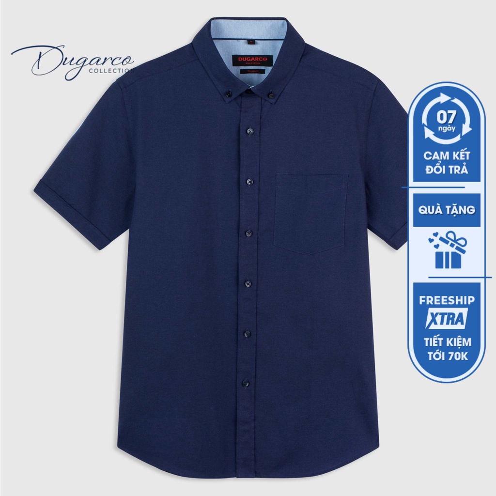 Áo sơ mi DUGARCO tay ngắn cotton công sở nam 202SMS21021