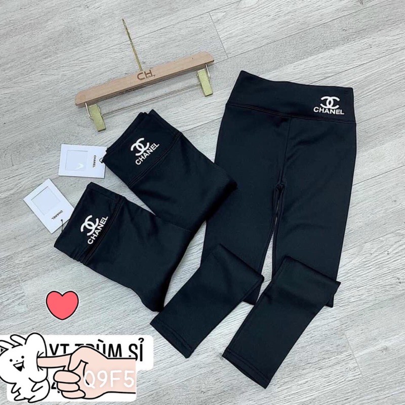 Quần legging cạp cao thêu chữ cực đẹp .Size S M L XL. Sỉ 95k