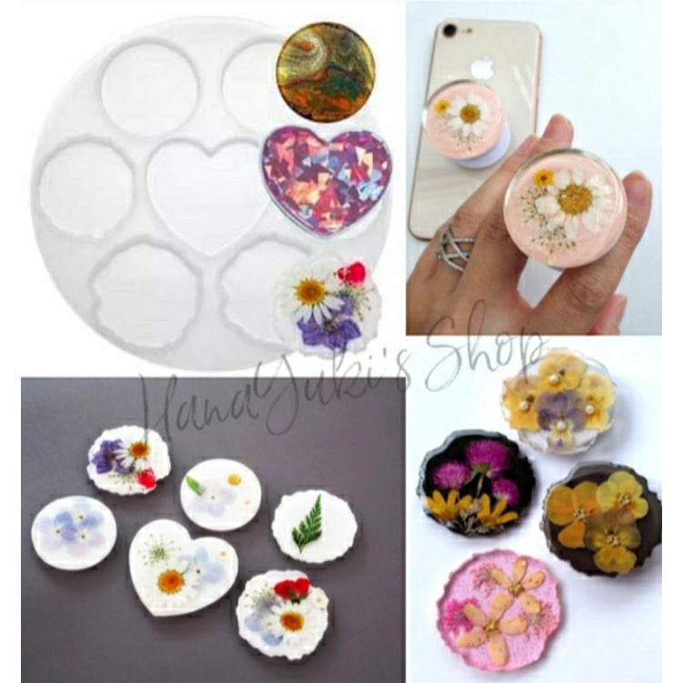 Khuôn nhiều mẫu làm Pop Socket / griptok tiện dụng trong Resin Handmade