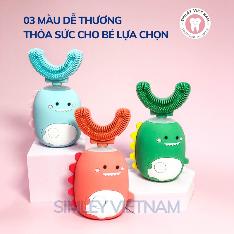 Bàn chải điện cho bé Remax U Plus, Bàn chải điện trẻ em chữ U cho bé từ 2-9 tuổi - Giúp bé vệ sinh răng miệng hiệu quả