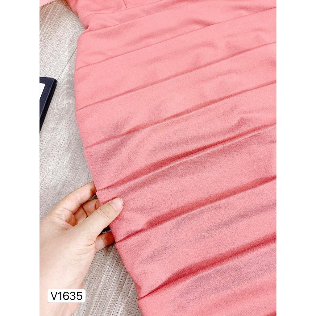 Đầm thiết kế hồng bánh bèo ngực và tay SANG CHẢNH V1635_Hela Shop (kèm ảnh thật) | BigBuy360 - bigbuy360.vn