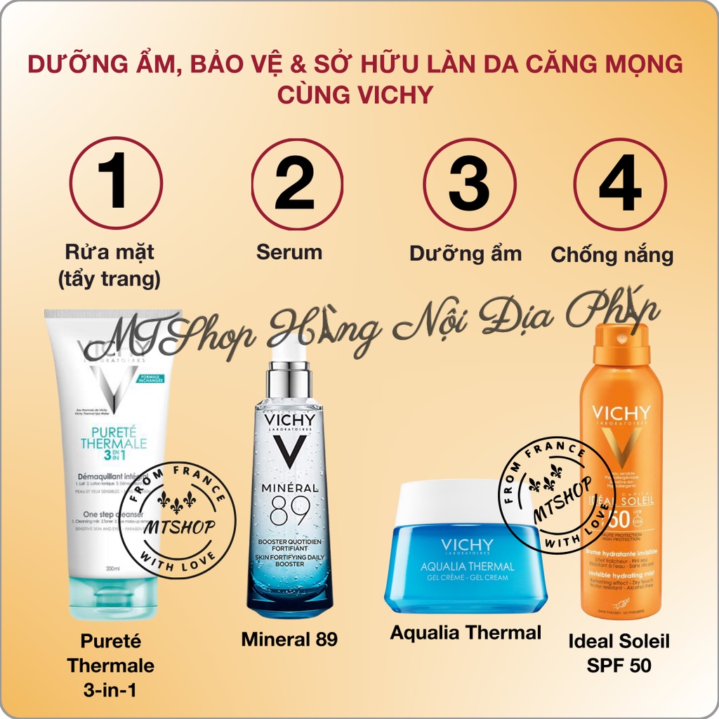 VICHY Kem / Gel Dưỡng Ẩm Ngày Aqualia Thermal: Khóa Ẩm, Phục Hồi Sâu, Giữ Da Mềm Mịn & Ẩm Mượt Suốt 48h [Nội địa Pháp]