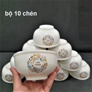 bộ chén sứ 10 cái - bộ bát sứ 10 cái