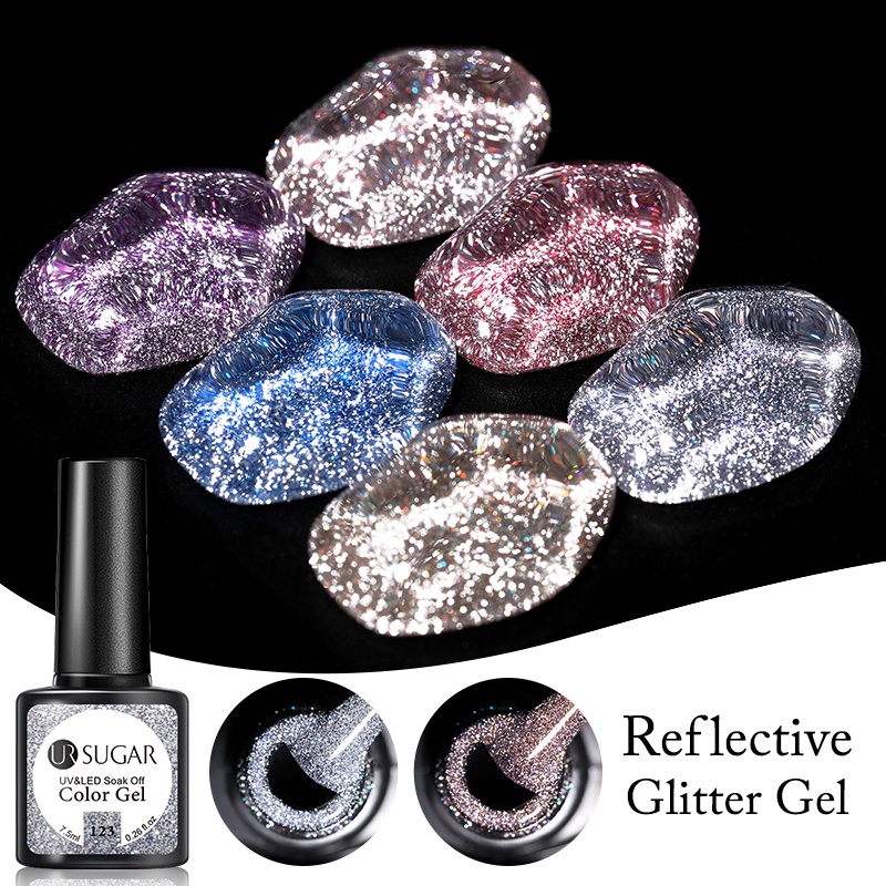 UR SUGAR Gel Sơn Móng Tay Màu Kim Tuyến Phản Quang 7.5ml