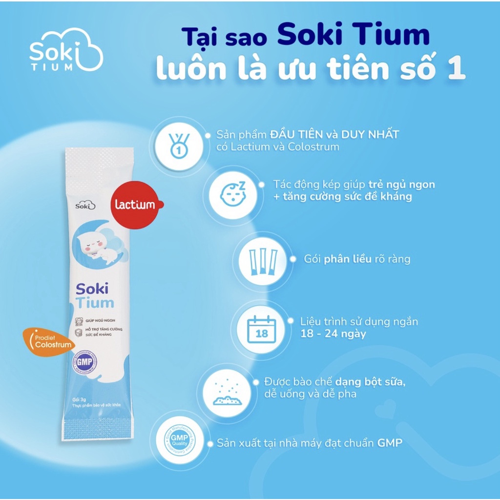 [Hàng chính hãng] SOKI-TIUM (Mẫu mới) Giúp Bé Ngủ Ngon, Sâu giấc hơn 12 gói/Hộp