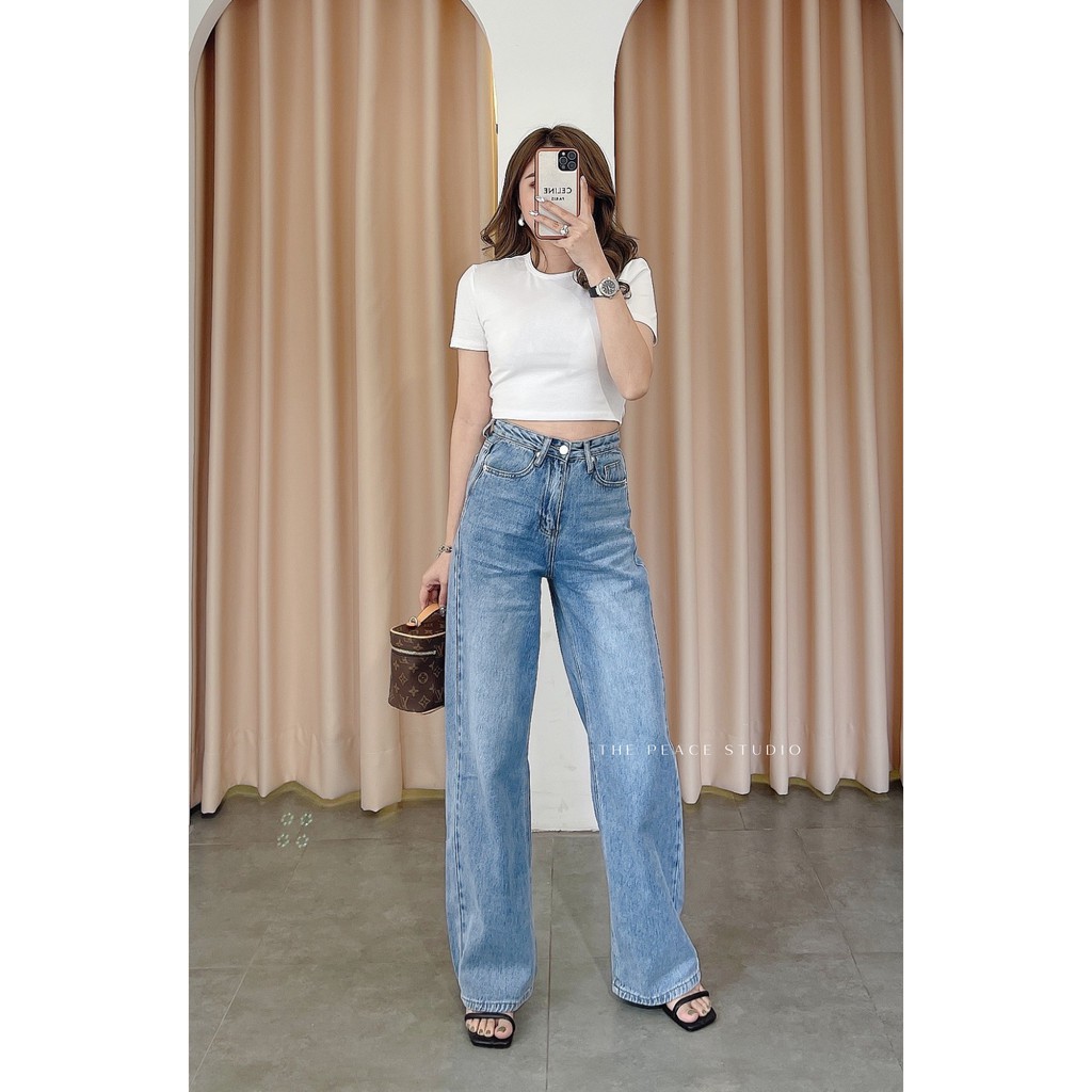 [Mã WASKT304 giảm 15% tối đa 30K đơn 99K] Quần jean suông 63807 , Peace House Clothing