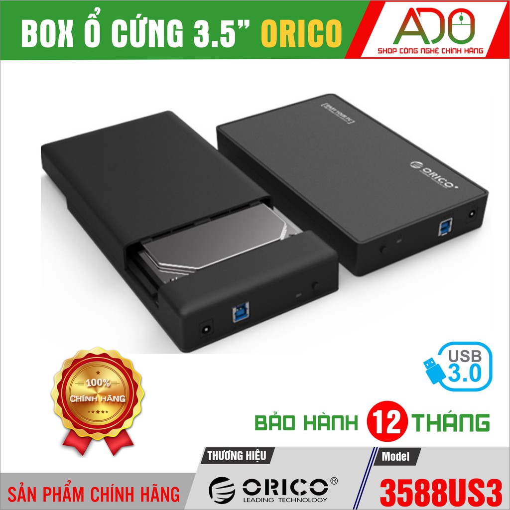 BOX HDD 3.5'' CHÍNH HÃNG ORICO 3588US3 - USB 3.0 - SATA III - BẢO HÀNH 12 THÁNG