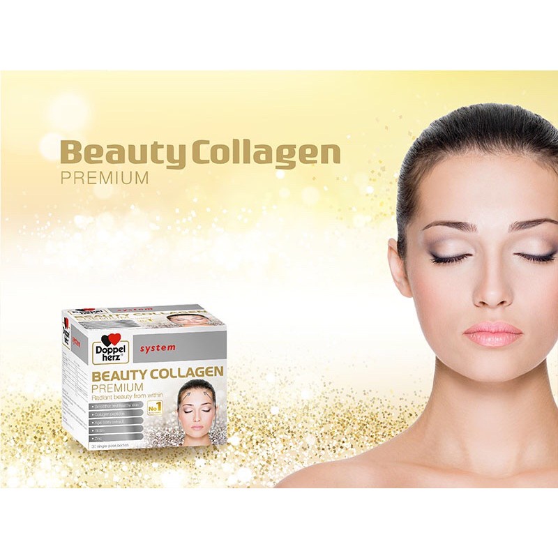 Bác Sĩ Cung Beauty Collagen Premium - Doppelherz, Collagen, Kẽm, Vitamin E, Đẹp Da, Chống Lão Hóa (Hộp 30 Ống)