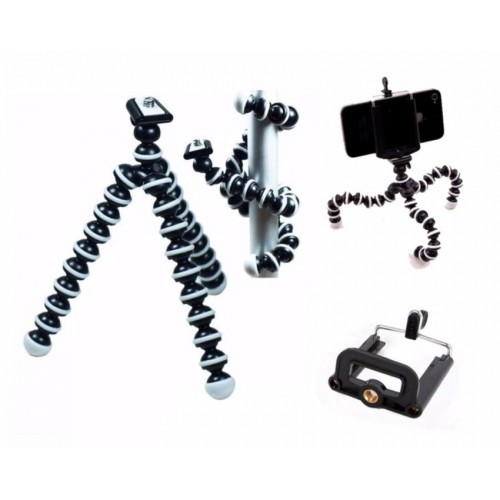 Tripod Mini Chân Xoắn Bạch Tuộc Máy Ảnh, Điện Thoại - Tặng kèm kẹp điện thoại, livestream, tiktok, audio.