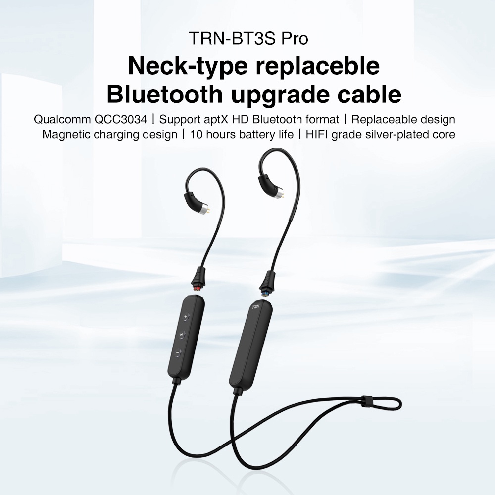 Tai nghe không dây TRN BT3S PRO QCC3034 Bluetooth 5.1 Aptx HD 0.75 0.78mm MMCX Có Cáp