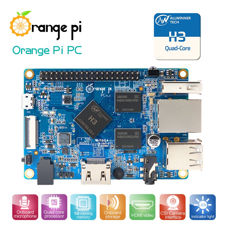 Orange Pi PC 1GB H3 Quad-Core Support Android,Ubuntu,Debian Image Single Board Computer