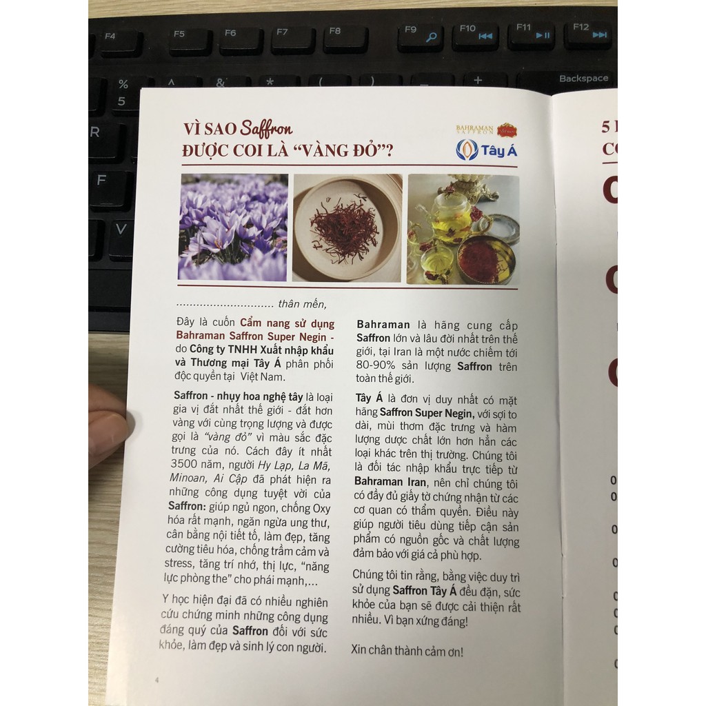 Cẩm nang hướng dẫn sử dụng saffron Tây Á