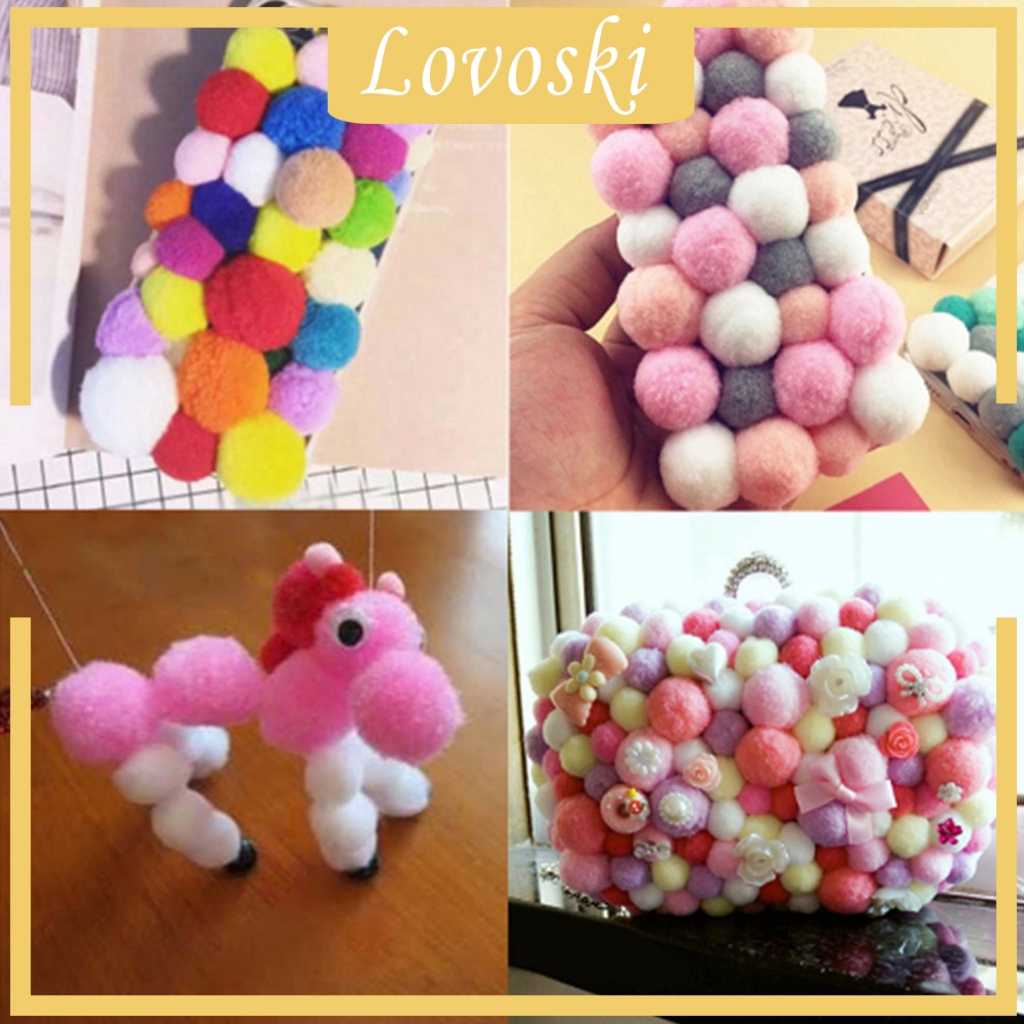 Gói 100 / 200 / 500 Quả Cầu Lông Xù Nhỏ Màu Sắc 18mm Dùng Làm Đồ Thủ Công